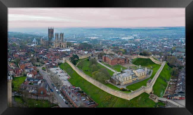 Lincoln Cathedral and Castle Framed Print by Apollo Aerial Photography
