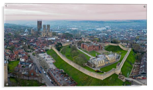 Lincoln Cathedral and Castle Acrylic by Apollo Aerial Photography