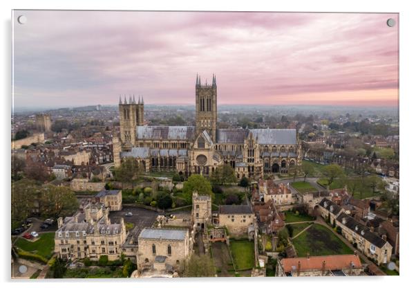 Lincoln Cathedral Sunrise Acrylic by Apollo Aerial Photography