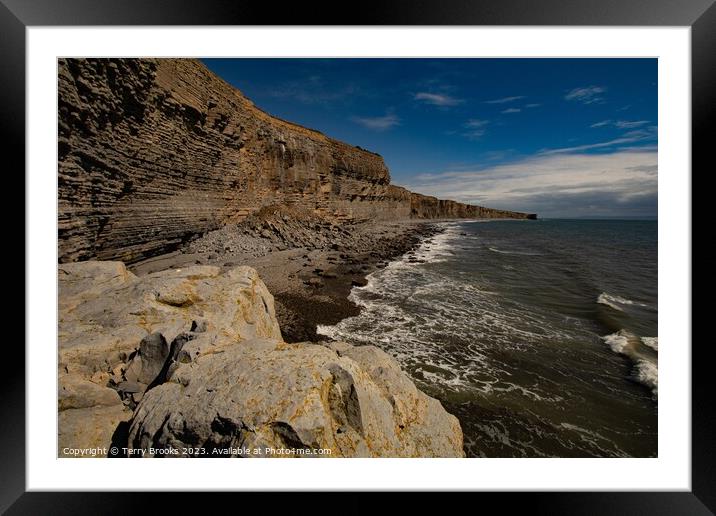 The Heritage Coast Cliffs Stretching out to the Horizon Framed Mounted Print by Terry Brooks