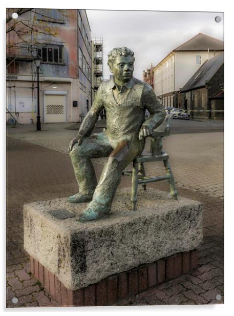 Dylan Thomas statue Acrylic by Leighton Collins