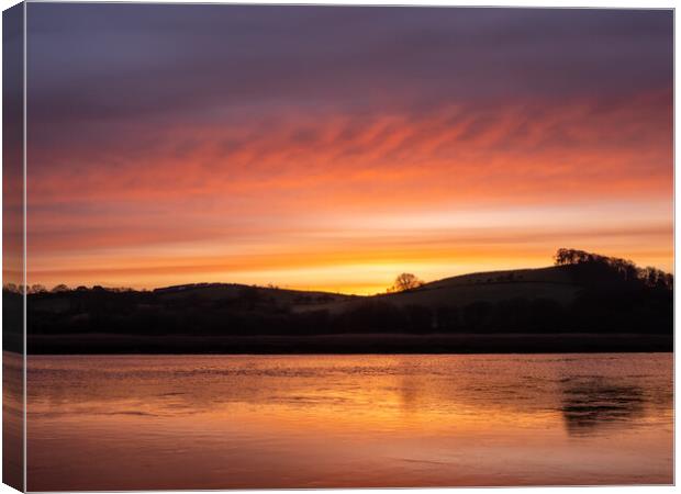 Sunrise on the River Torridge Canvas Print by Tony Twyman