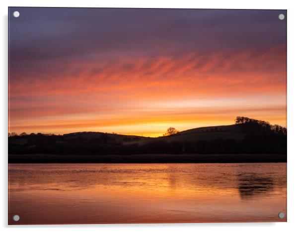 Sunrise on the River Torridge Acrylic by Tony Twyman