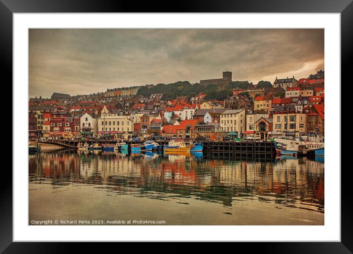Scarborough Harbour Reflections Framed Mounted Print by Richard Perks