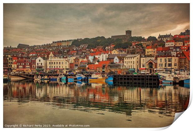 Scarborough Harbour Reflections Print by Richard Perks