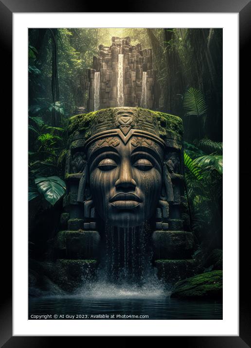 Rainforest Stone Sculpture Framed Mounted Print by Craig Doogan Digital Art