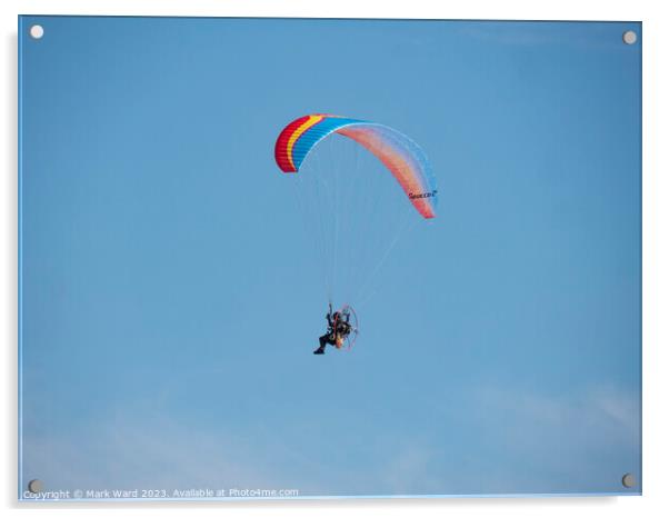 Powered Paragliding over Bexhill. Acrylic by Mark Ward