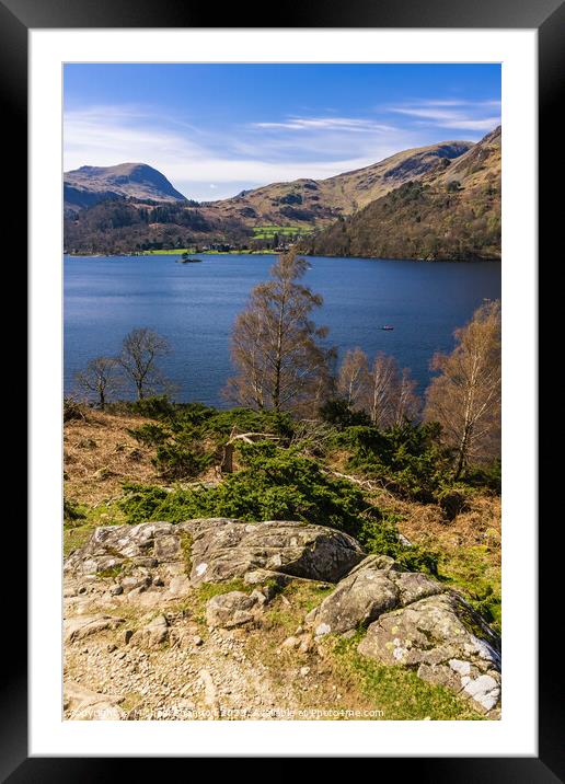 Ullswater View across to Glenridding and fells Framed Mounted Print by Michael Shannon
