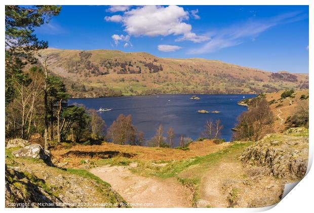 View from the Ullswater Path Print by Michael Shannon