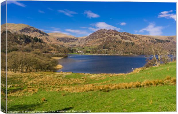 Ullswater and Glenridding, English Lake District Canvas Print by Michael Shannon