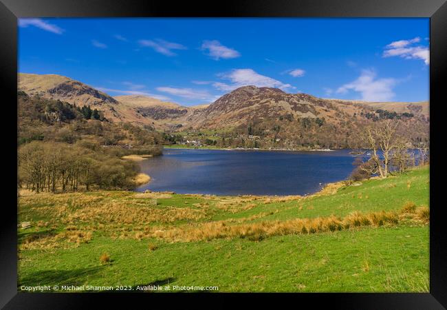 Ullswater and Glenridding, English Lake District Framed Print by Michael Shannon