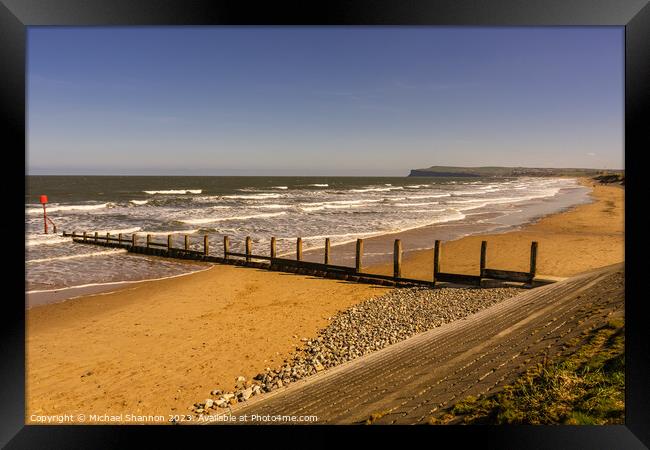 Redcar - view towards Saltburn Framed Print by Michael Shannon