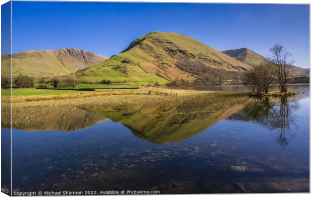 Brothers Water in the Englash Lake District on a s Canvas Print by Michael Shannon