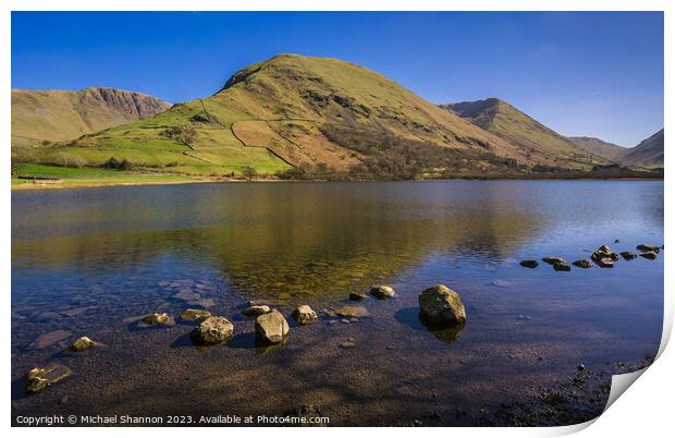 Brothers Water in the Englash Lake District on a s Print by Michael Shannon