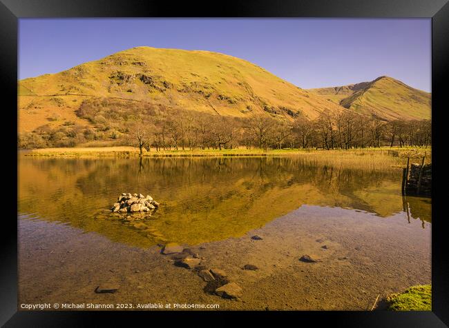Looking across Brothers Water in the English Lake  Framed Print by Michael Shannon