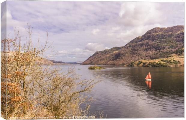 Sailing on Ullswater in the Lake District Canvas Print by Michael Shannon
