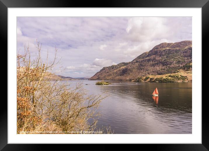 Sailing on Ullswater in the Lake District Framed Mounted Print by Michael Shannon