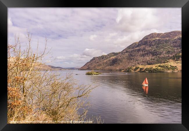 Sailing on Ullswater in the Lake District Framed Print by Michael Shannon