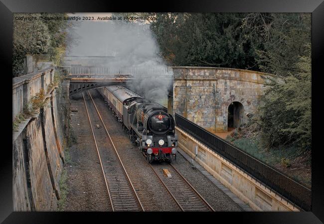 Steam train Braunton through Sydney Gardens in Bath Framed Print by Duncan Savidge