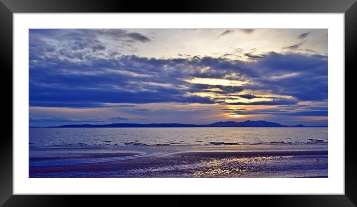Glorious sunset over Arran viewed from Ayr Framed Mounted Print by Allan Durward Photography