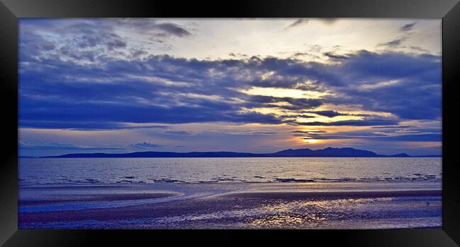 Glorious sunset over Arran viewed from Ayr Framed Print by Allan Durward Photography