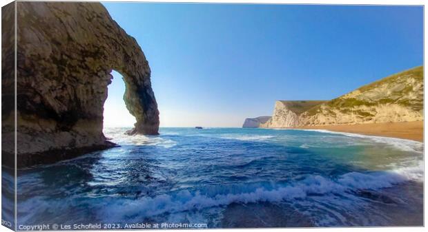 The Majestic Durdle Door Canvas Print by Les Schofield