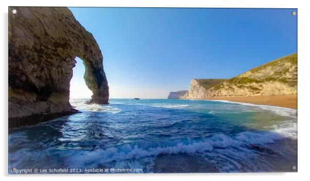 The Majestic Durdle Door Acrylic by Les Schofield