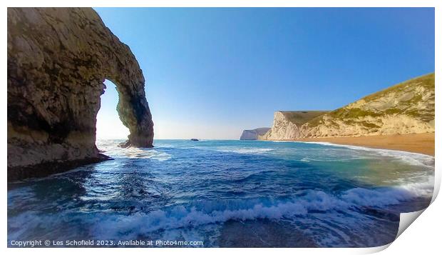 The Majestic Durdle Door Print by Les Schofield