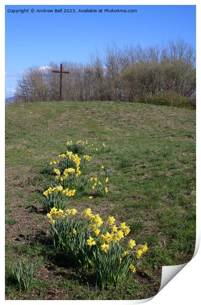 Easter Cross daffodils Print by Andrew Bell