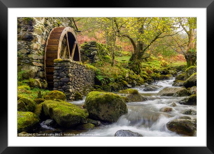 Old Mill Wheel Framed Mounted Print by Darrell Evans