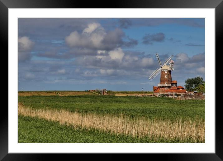 Cley windmill in norfolk basking in the afternoon sun  Framed Mounted Print by Tony lopez