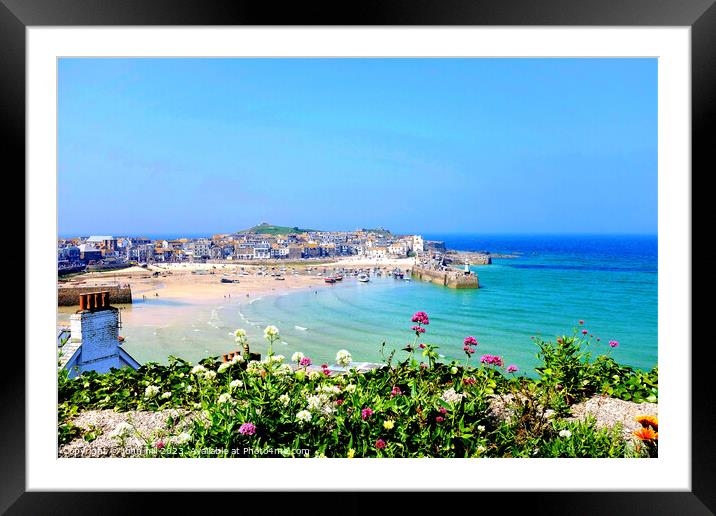 St. Ives Harbour, Cornwall, UK. Framed Mounted Print by john hill