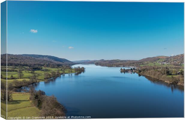 Coniston Water from above Canvas Print by Ian Cramman