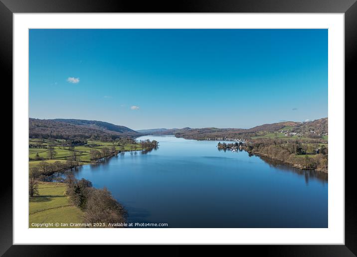 Coniston Water from above Framed Mounted Print by Ian Cramman