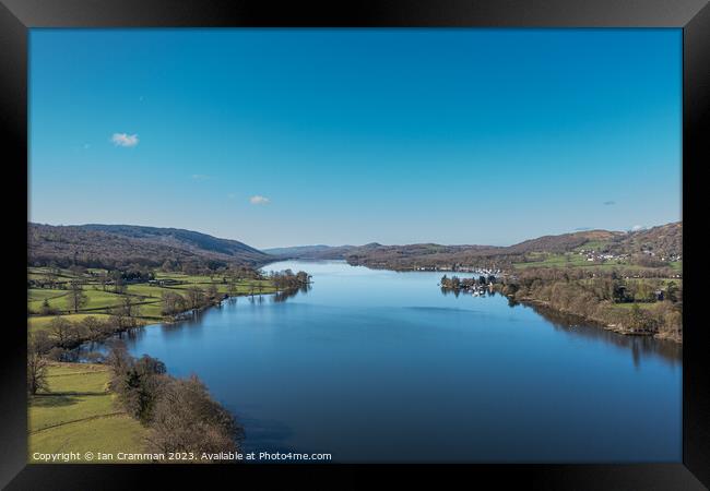 Coniston Water from above Framed Print by Ian Cramman