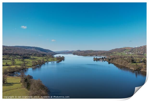 Coniston Water from above Print by Ian Cramman