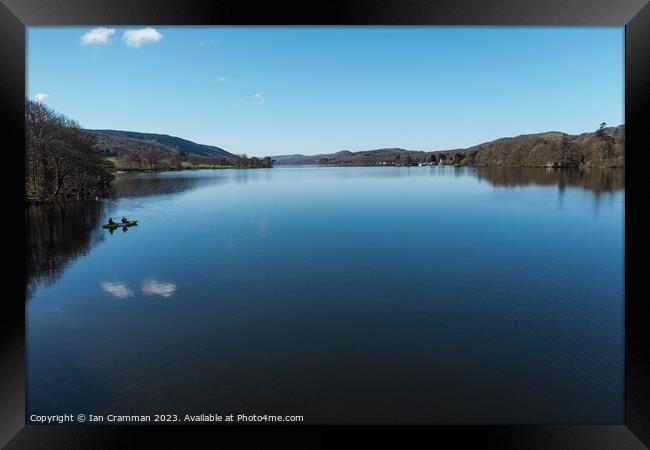 A Canoe on Coniston Water Framed Print by Ian Cramman