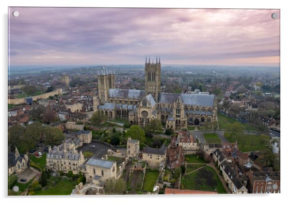 Lincoln Cathedral Sunrise Acrylic by Apollo Aerial Photography