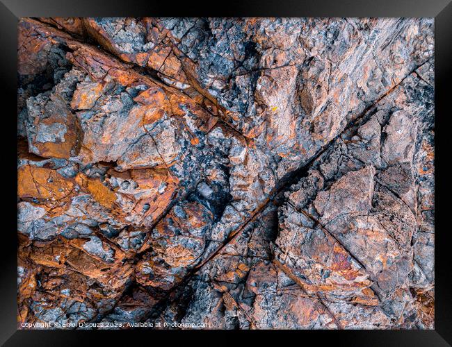 Abstract Rock Textures Framed Print by Errol D'Souza