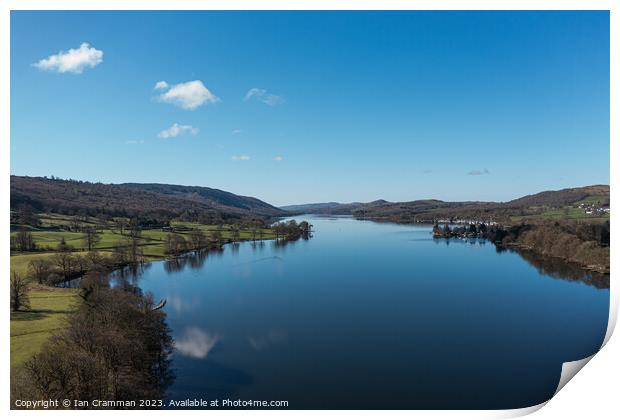 Clouds over Coniston Water Print by Ian Cramman