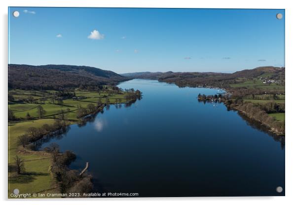 Coniston Water from a drone Acrylic by Ian Cramman