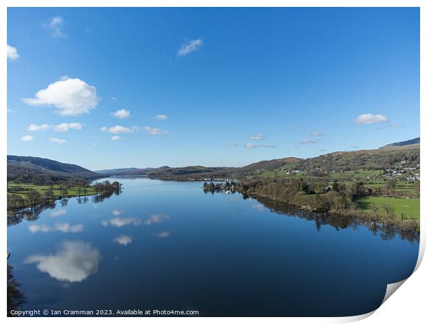 Clouds over Coniston Water Print by Ian Cramman