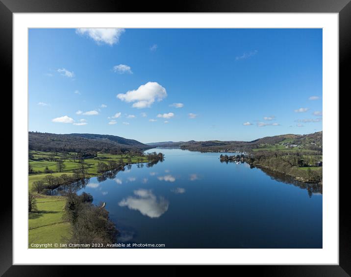 Looking south over Coniston Water Framed Mounted Print by Ian Cramman