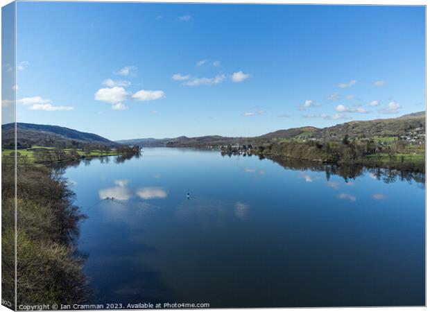 Reflections in Coniston Water Canvas Print by Ian Cramman