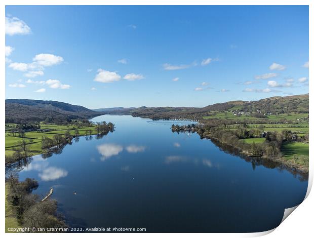 Reflections on Coniston Water Print by Ian Cramman