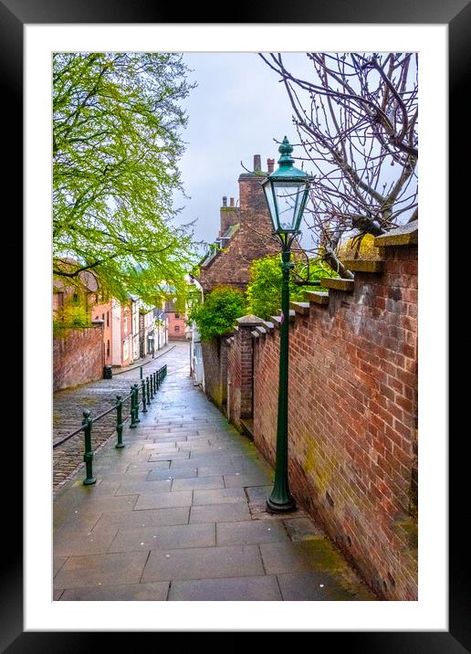 Discover the Quaint Charm of Lincolns Steep Hill Framed Mounted Print by Steve Smith