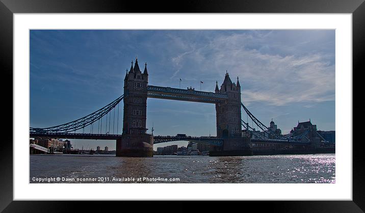 Tower Bridge, East View Framed Mounted Print by Dawn O'Connor