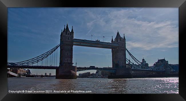 Tower Bridge, East View Framed Print by Dawn O'Connor