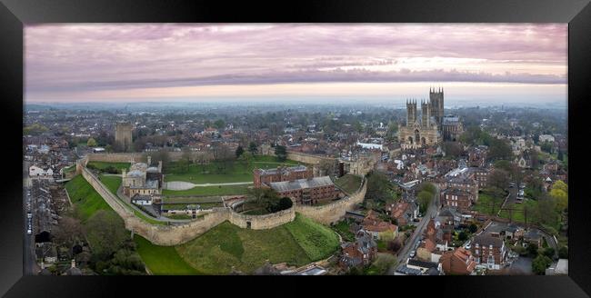 Lincoln Cathedral and Castle  Framed Print by Apollo Aerial Photography