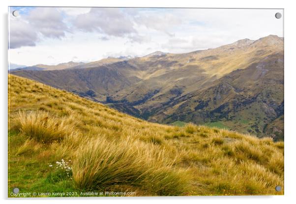 Crown Range - Queenstown Acrylic by Laszlo Konya